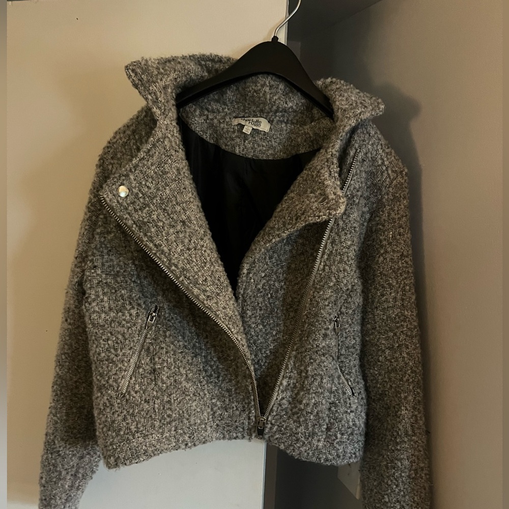 Gray Sherpa crop coat
